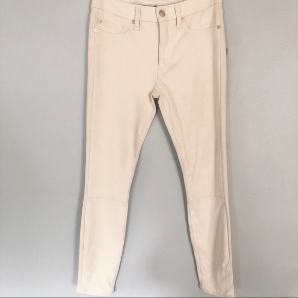 7 FOR ALL MANKIND Ivory Faux Suede Skinny Pants - Picture 3 of 6